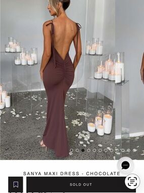 BABYBOO Brown Maxi Dress with Back Ruched Detail sold out